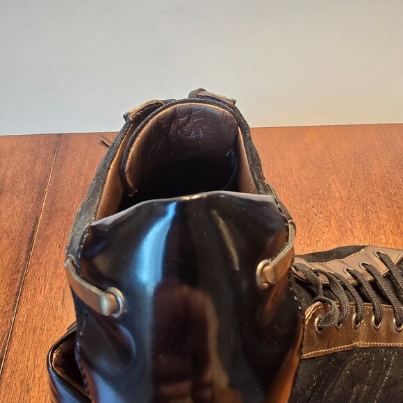 AGL Attilio Guisti Leombruni D902001 Black/Gold lace up shoe Sz 41 Made in Italy - Picture 6 of 8